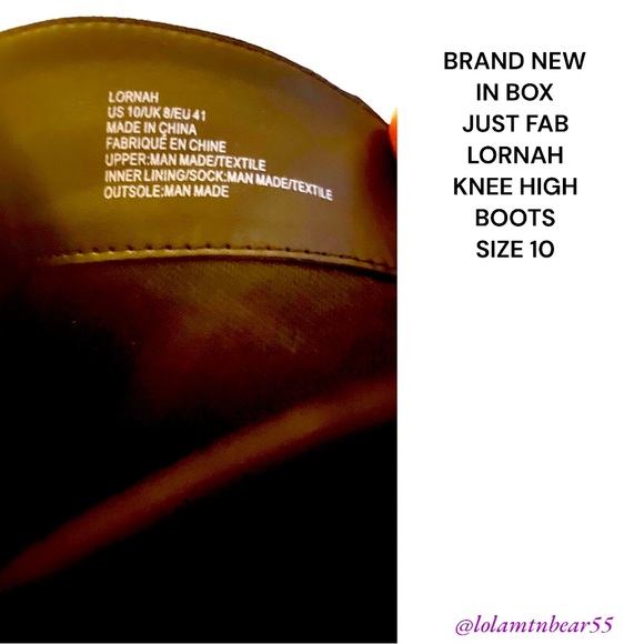 BRAND NEW JUST FAB KNEE HIGH BLK BOOTS-SOFT SILKY/STRETCH BACK & FLAT HEEL-SZ 10 - Picture 2 of 16